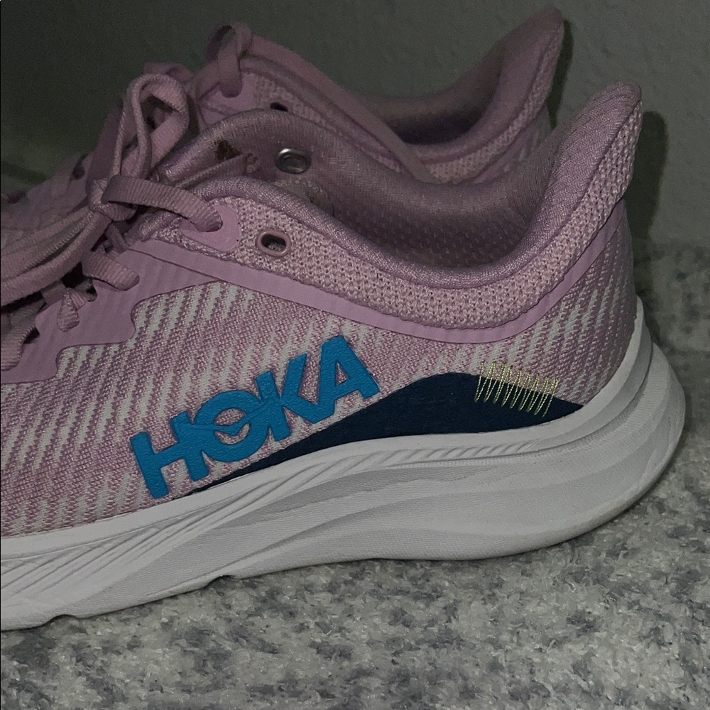 Hoka Women’s Solimar Pink & Blue Running Shoe with Lime Accents 2025 size 8.5 B - Picture 4 of 14
